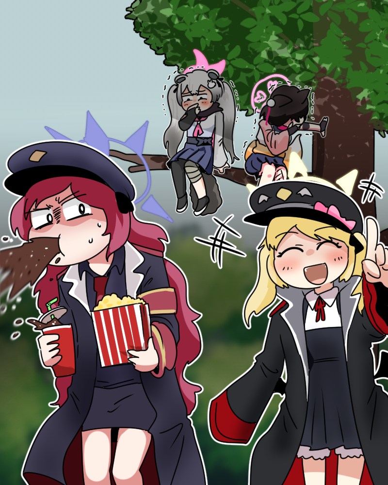 izuna, ibuki, iroha, and michiru (blue archive) drawn by c/h