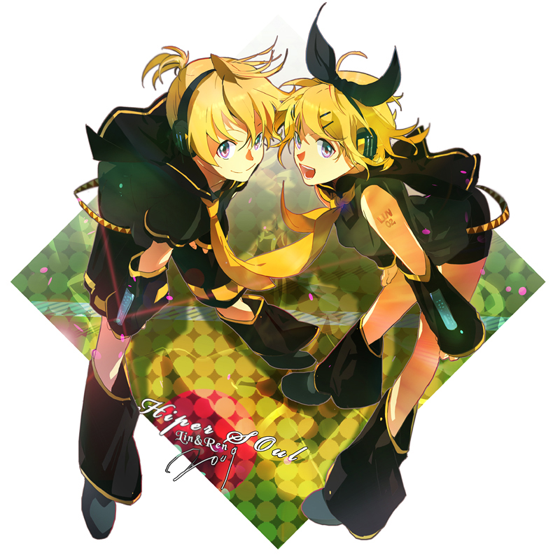 kagamine rin and kagamine len (vocaloid) drawn by zis