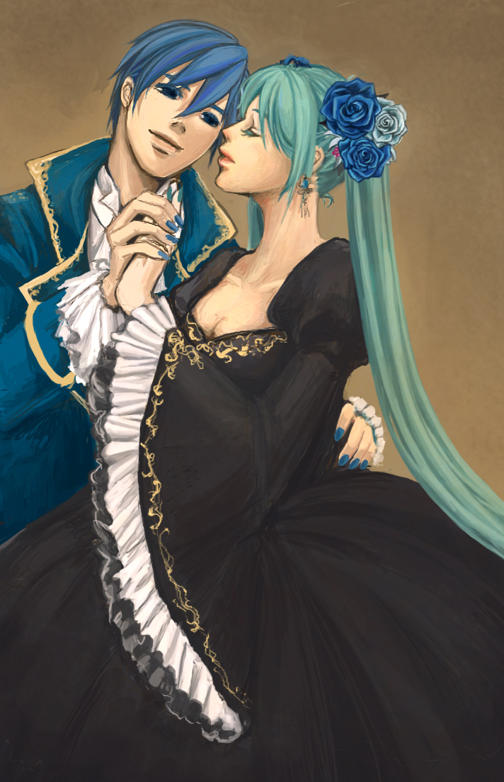 hatsune miku and kaito (vocaloid and 1 more) drawn by r_reiryou