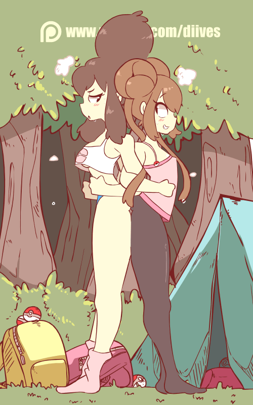 rosa and hilda (pokemon and 2 more) drawn by diives