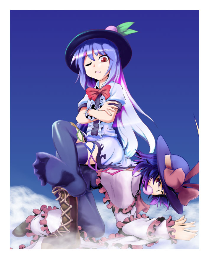 hinanawi tenshi and nagae iku (touhou) drawn by m_spark