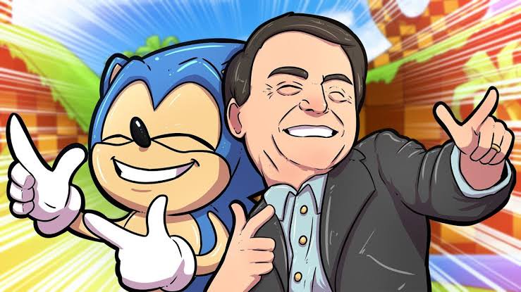 sonic the hedgehog and jair bolsonaro (real life and 2 more) drawn by paitroll