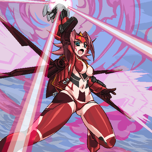 kouzuki kallen, guren, guren mk-ii, and guren flight-enabled version (code geass) drawn by eenen
