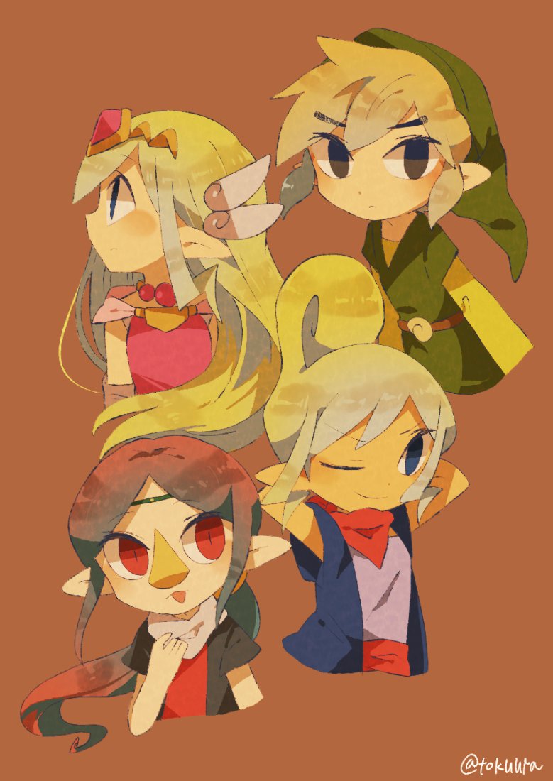 link, princess zelda, toon link, toon zelda, tetra, and 1 more (the legend of zelda and 1 more) drawn by tokuura