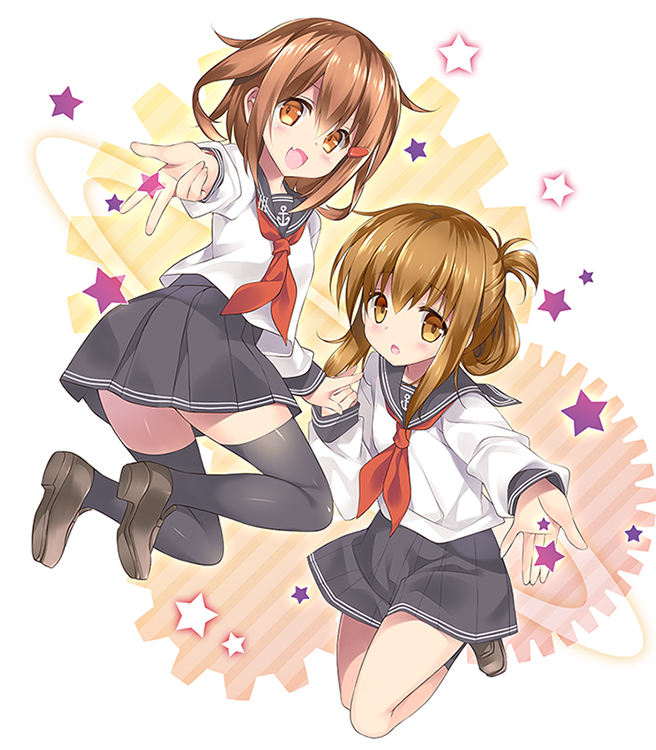inazuma and ikazuchi (kantai collection) drawn by rei_(rei's_room)
