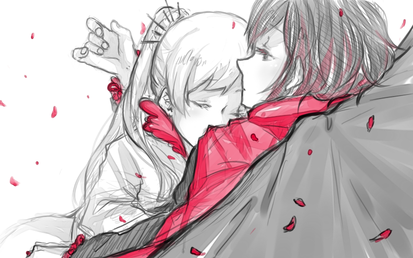 ruby rose and weiss schnee (rwby) drawn by jiyeong