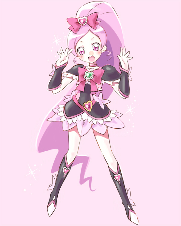 hanasaki tsubomi, cure black, and cure blossom (precure and 1 more) drawn by satogo