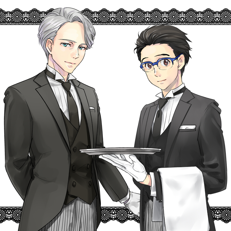 katsuki yuuri and viktor nikiforov (yuri!!! on ice) drawn by yamano_uzura