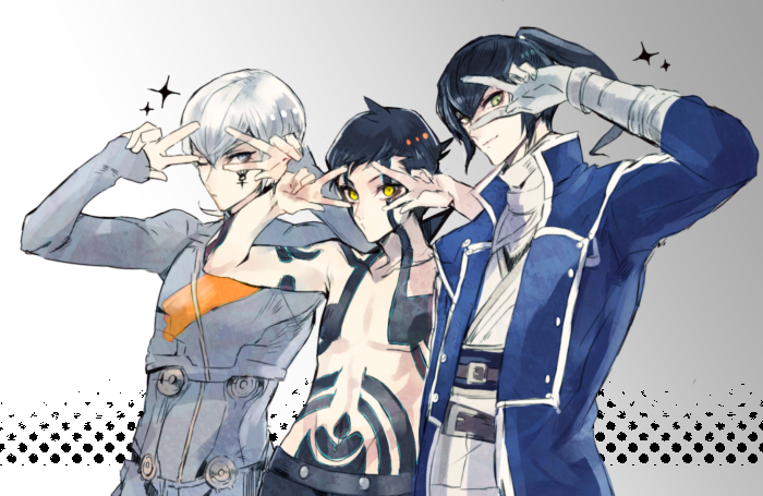 demi-fiend, serph, and flynn (shin megami tensei and 4 more) drawn by iriya_(lonesome)