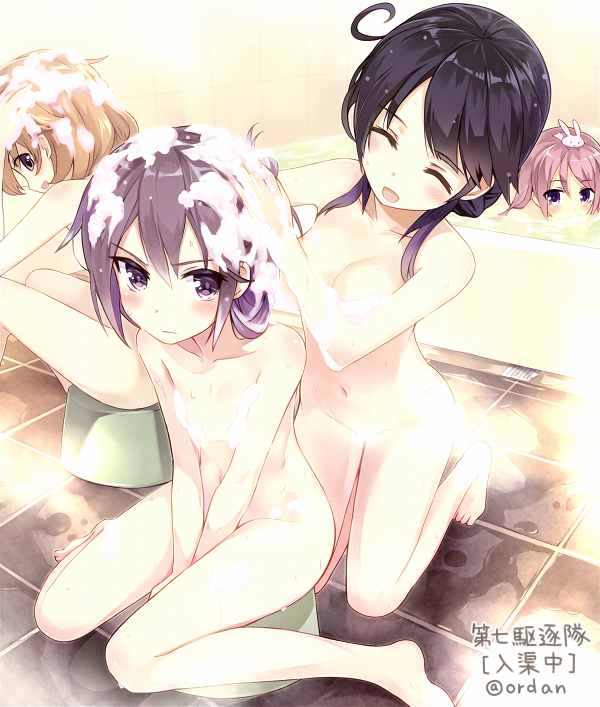 ushio, akebono, sazanami, and oboro (kantai collection) drawn by amagai_tarou