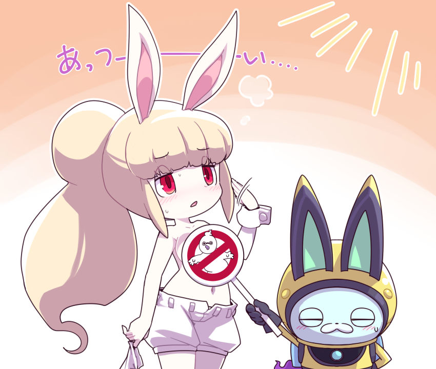 whisper, usapyon, and snowrabby (youkai watch and 2 more) drawn by nollety