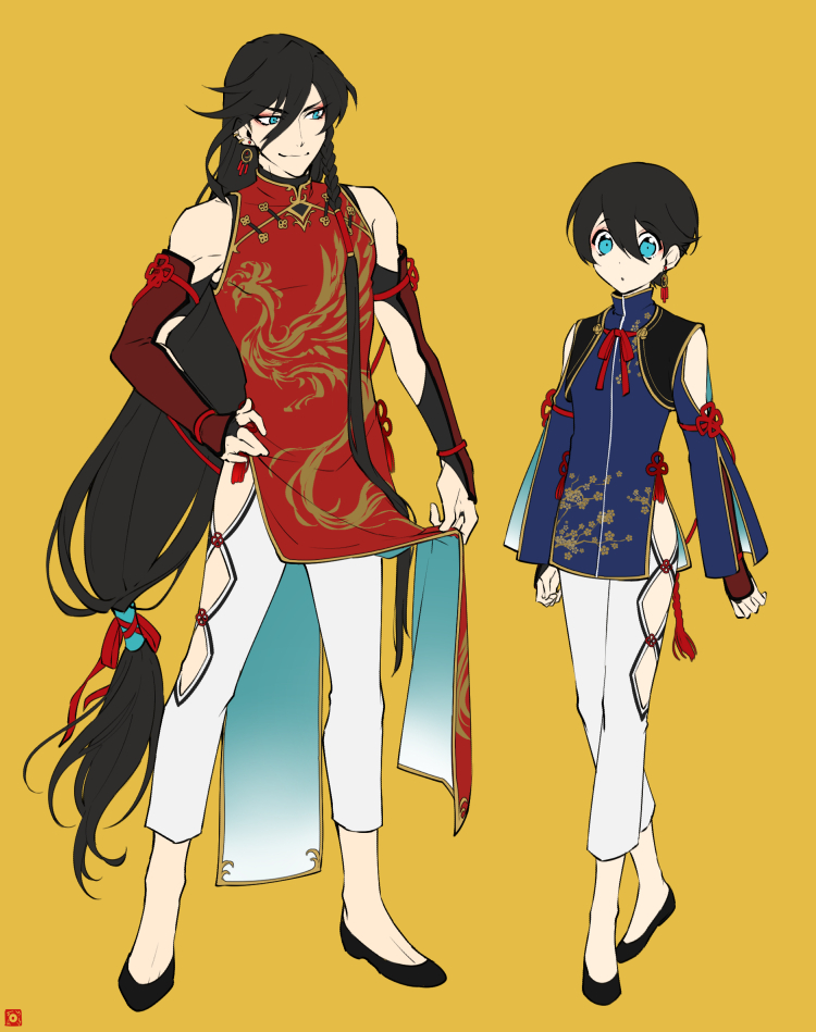 izumi-no-kami kanesada and horikawa kunihiro (touken ranbu) drawn by hebino_rai