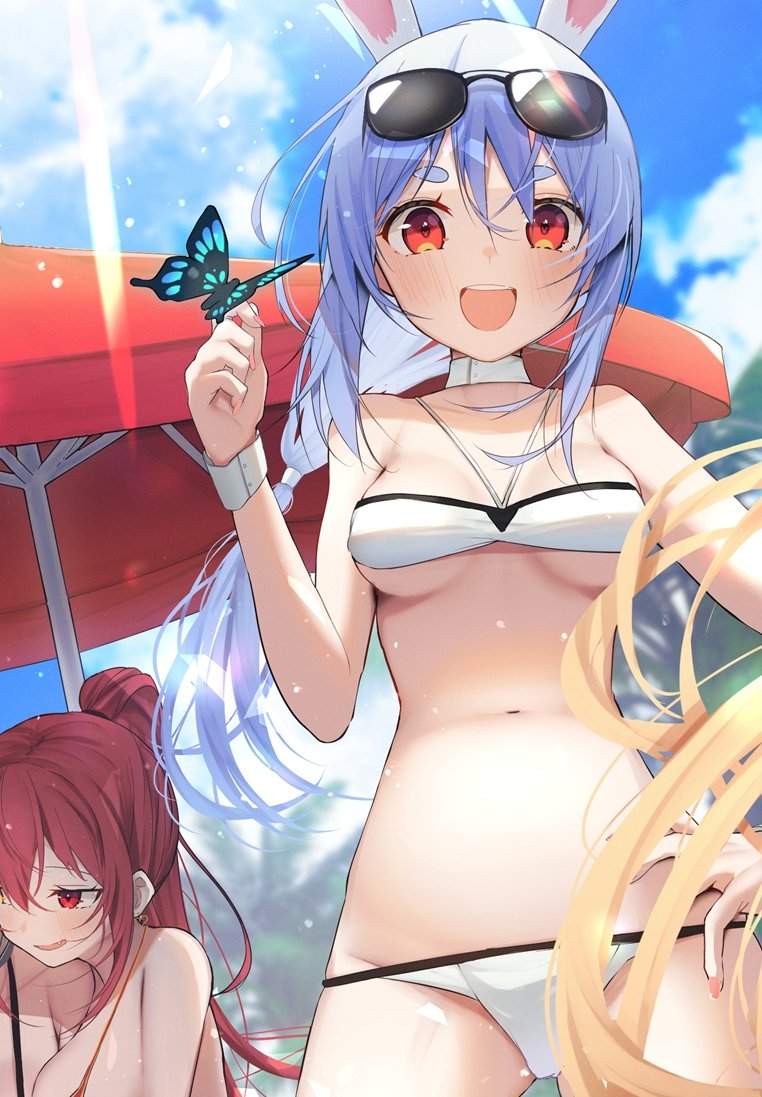 houshou marine and usada pekora (hololive) drawn by nidaime_(doronbo)