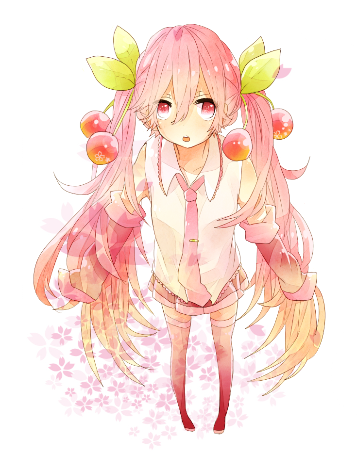hatsune miku and sakura miku (vocaloid) drawn by ichico235