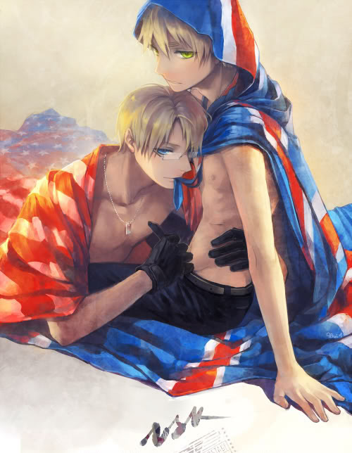 america and united kingdom (axis powers hetalia) drawn by rei_(sanbonzakura)