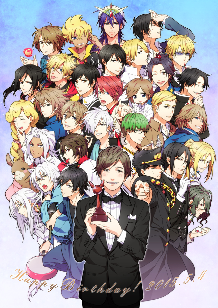 kujo jotaro, ushiromiya battler, koizumi itsuki, erwin smith, heiwajima shizuo, and 26 more (final fantasy and 36 more) drawn by ryouji_(dnpj)