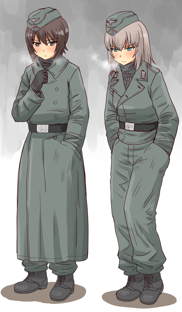 nishizumi maho and itsumi erika (girls und panzer) drawn by uona_telepin