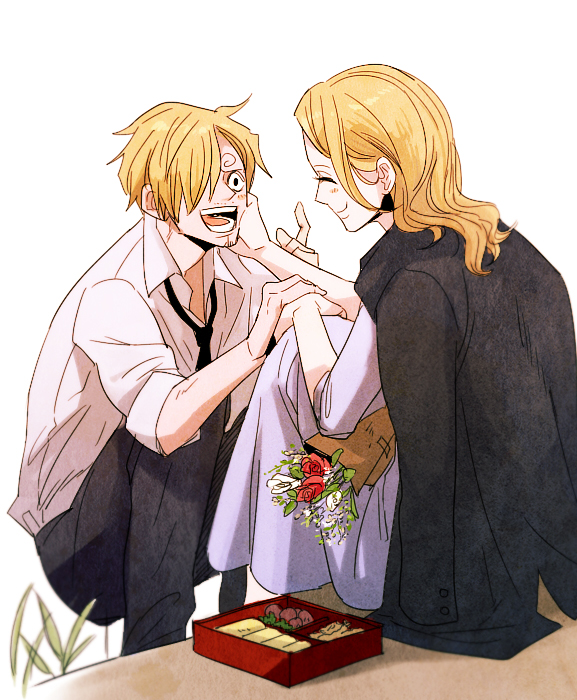 sanji and vinsmoke sora (one piece) drawn by hy