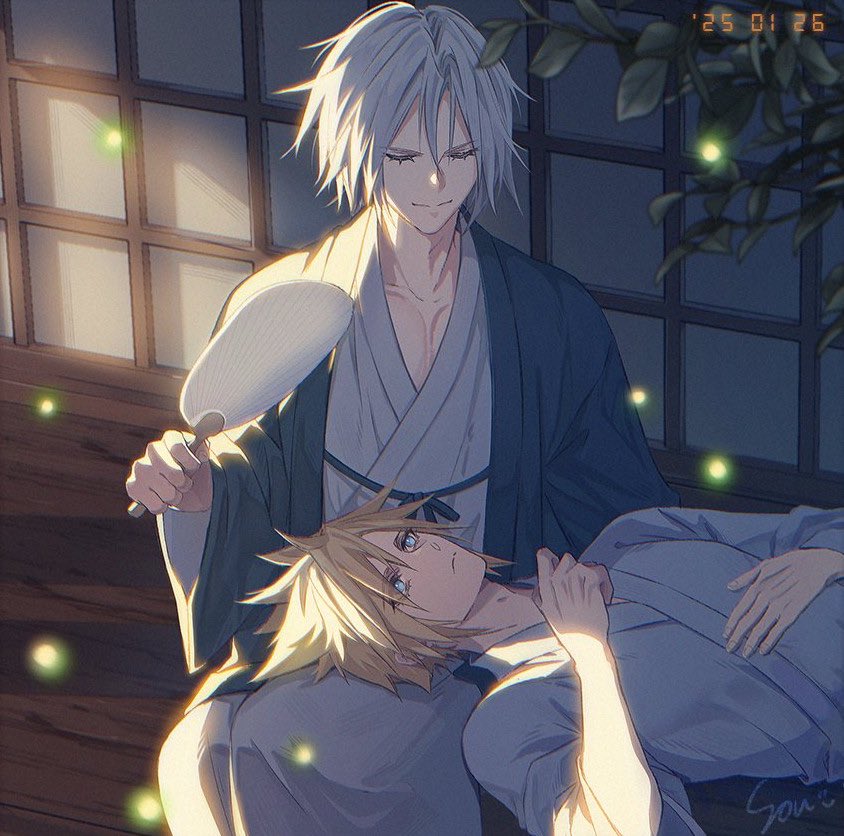 cloud strife and sephiroth (final fantasy and 2 more) drawn by lyell_ff14