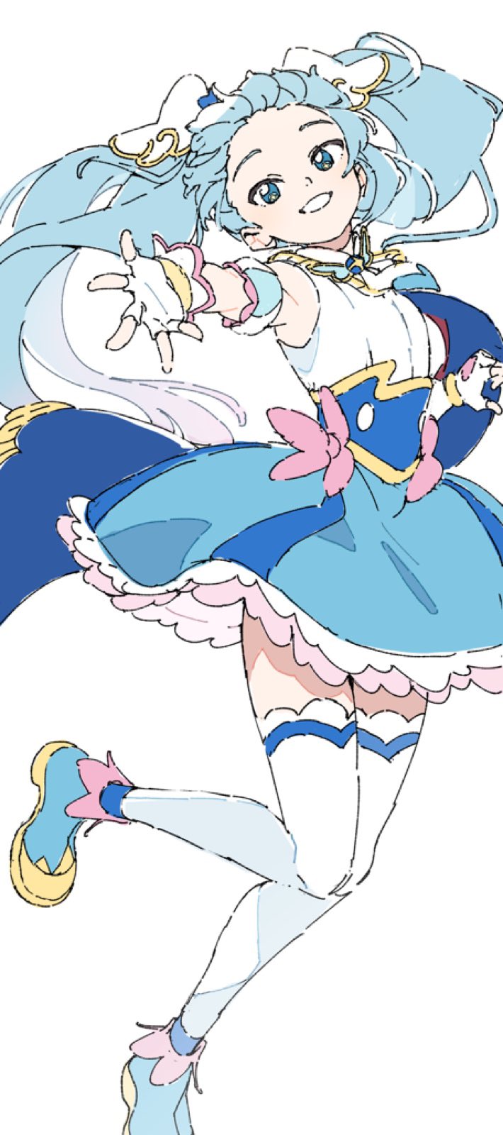 sora harewataru and cure sky (precure and 1 more) drawn by ginjiro_(ginjiroxx)
