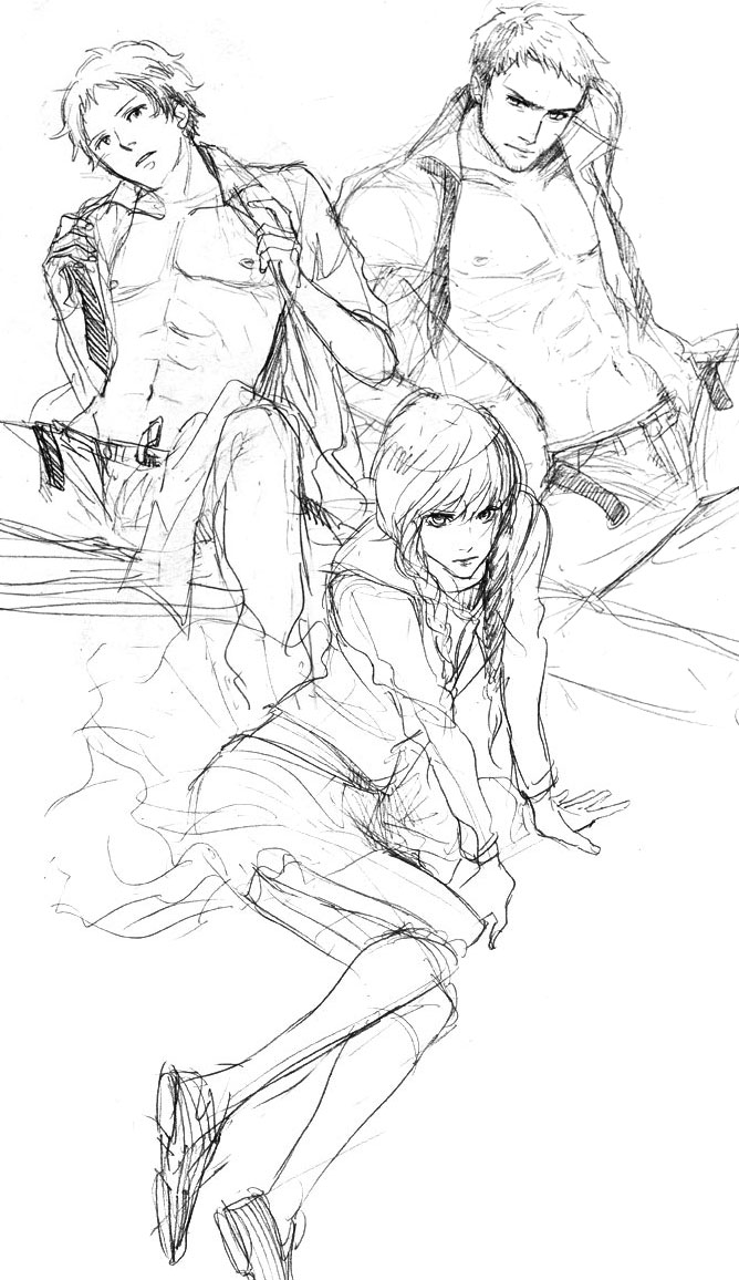 narukami yu, adachi tooru, and doujima ryoutarou (persona and 1 more) drawn by magatsumagic