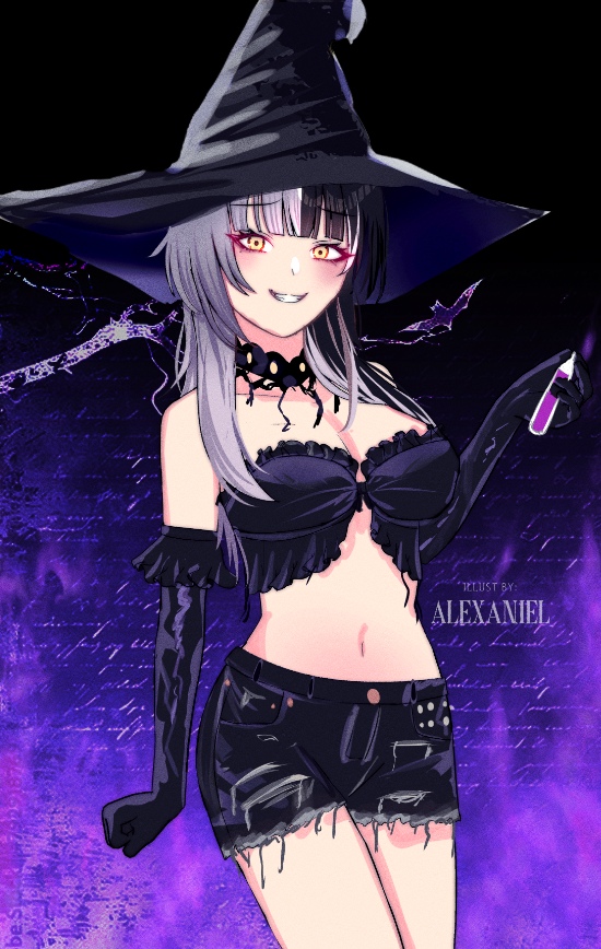 shiori novella (hololive and 1 more) drawn by alexaniel