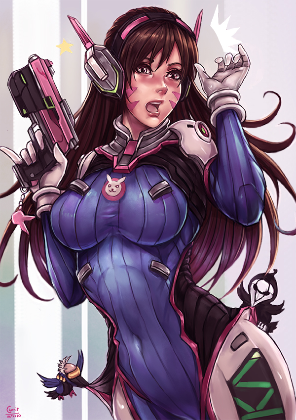d.va, soldier: 76, and reaper (overwatch and 1 more) drawn by kachima