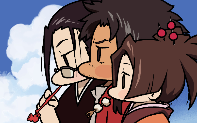fuu, mugen, and jinnosuke (samurai champloo) drawn by jazz_jack