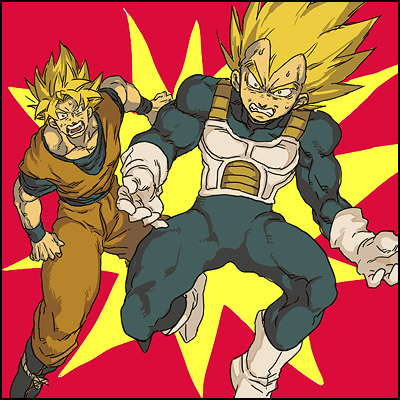 son goku and vegeta (dragon ball and 1 more) drawn by nitako