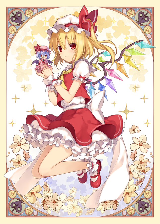 remilia scarlet and flandre scarlet (touhou) drawn by 6u_(eternal_land)