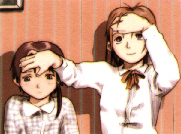 iwakura lain and iwakura mika (serial experiments lain) drawn by abe_yoshitoshi
