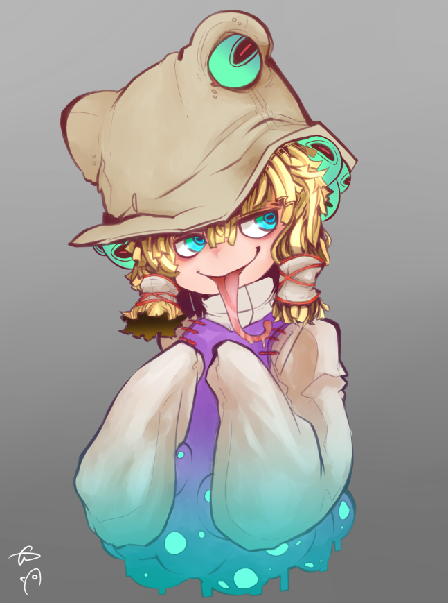 moriya suwako and pyonta (touhou) drawn by nyong_nyong