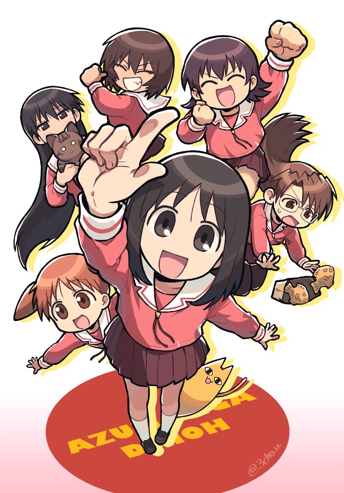 kasuga ayumu, sakaki, mihama chiyo, takino tomo, kagura, and 3 more (azumanga daioh) drawn by 3cho