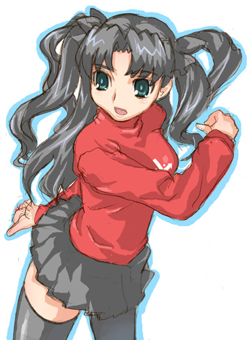 tohsaka rin (fate and 1 more) drawn by hirose_(mokiki)
