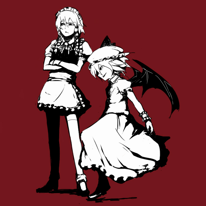 remilia scarlet and izayoi sakuya (touhou) drawn by soubi