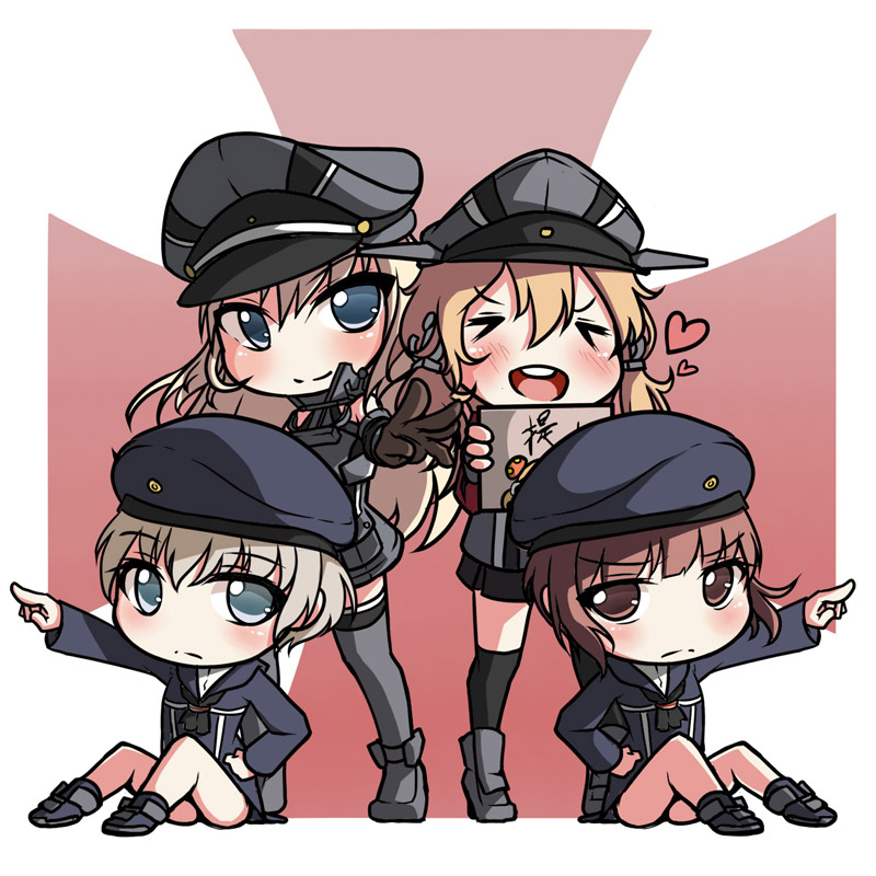 prinz eugen, bismarck, z1 leberecht maass, z3 max schultz, and paras (kantai collection and 1 more) drawn by carillus