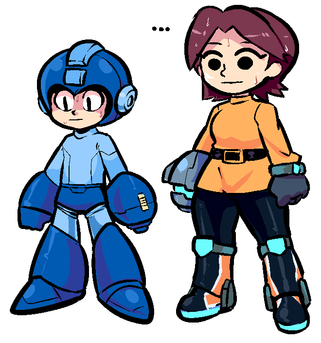 mega man, mii, and mii gunner (super smash bros. and 1 more) drawn by newtype_hero