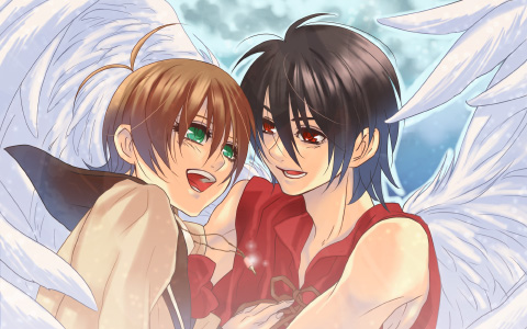 kanzaki hitomi and van fanel (tenkuu no escaflowne) drawn by hatake_michi