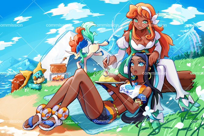 nessa, drednaw, and keldeo (original and 2 more) drawn by ffccll
