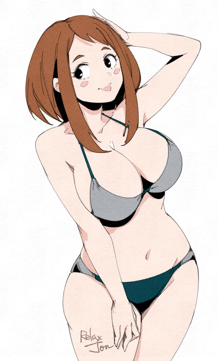 uraraka ochaco (boku no hero academia) drawn by relaxjon