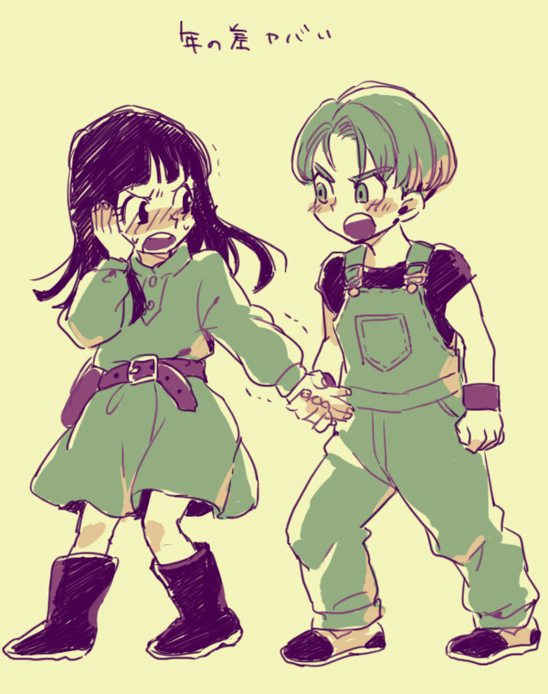 trunks and mai (dragon ball and 2 more) drawn by aida_mei