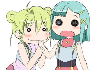 aeru and limone (hidamari sketch and 1 more) drawn by chisato_(missing_park)