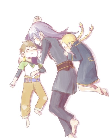 yuri lowell, karol capel, and patty fleur (tales of and 1 more) drawn by raharu13