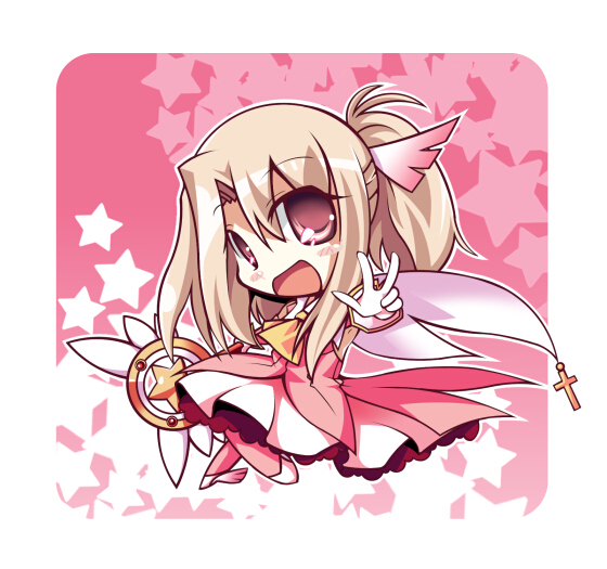 illyasviel von einzbern, prisma illya, and magical ruby (fate and 1 more) drawn by take_tonbo