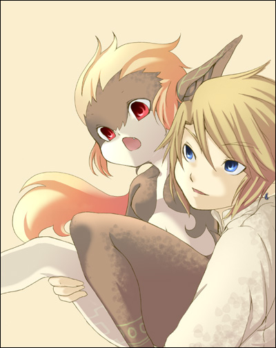 link and midna (the legend of zelda and 1 more) drawn by inumimi_moeta