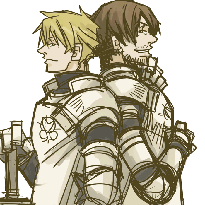 mildain walhorn and guildus winzalf burn (tactics ogre) drawn by sagas