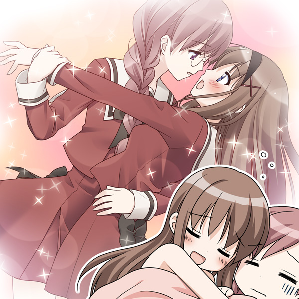 kitajima kaede and kitajima sara (sono hanabira ni kuchizuke wo) drawn by kani_biimu
