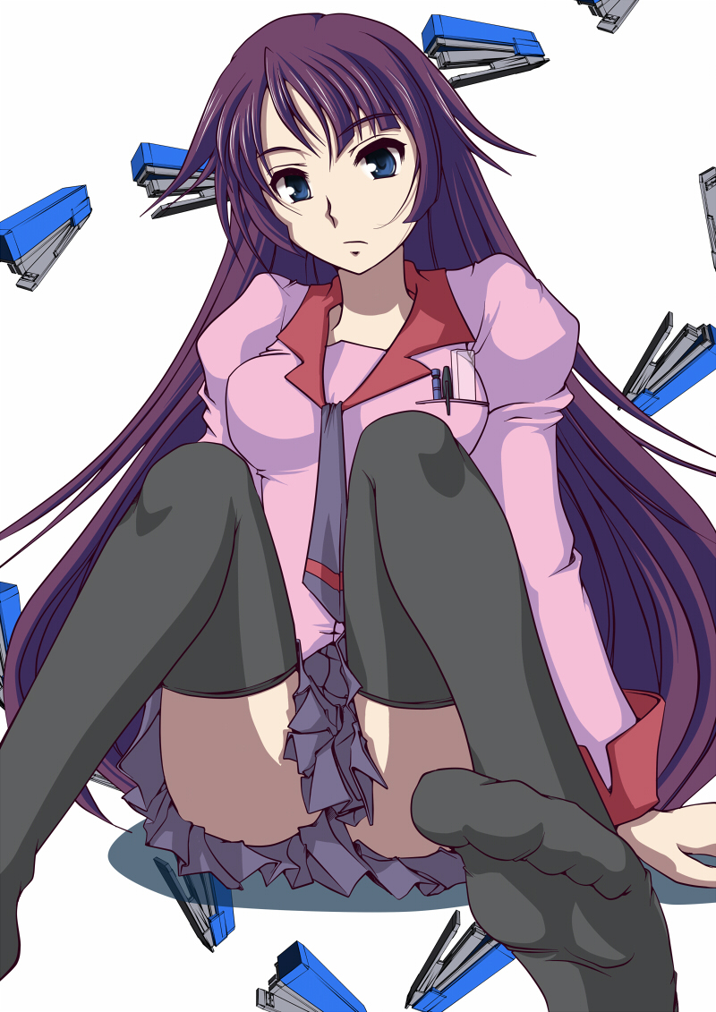 senjougahara hitagi (monogatari and 1 more) drawn by ranshin