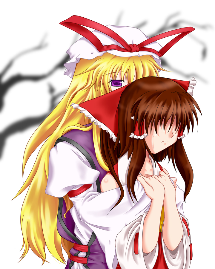 hakurei reimu and yakumo yukari (touhou) drawn by suzuki_sakura