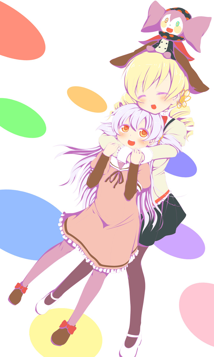 tomoe mami, charlotte, and momoe nagisa (mahou shoujo madoka magica and 1 more) drawn by umeboshi_jin